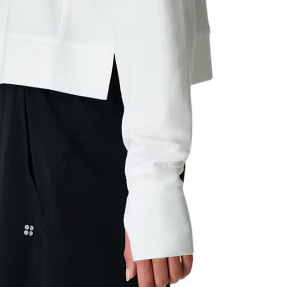 Sweaty Betty After Class Crop Sweatshirt in Lily White – EUC Size Medium - Picture 2 of 5